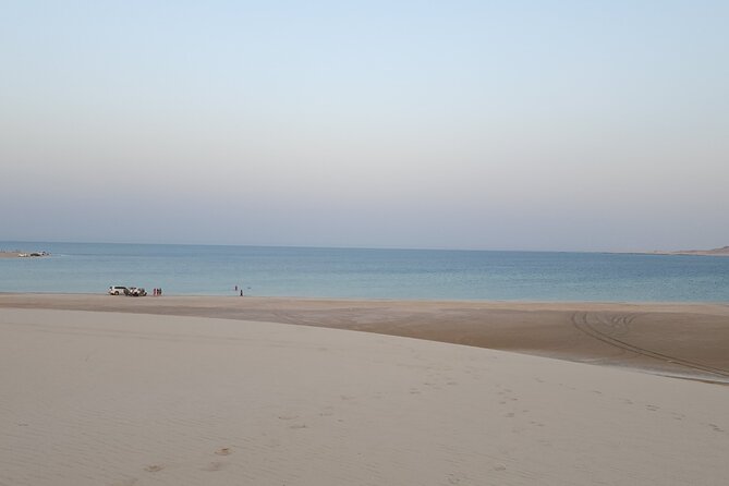 Desert Safari with Sandboarding and Inland Sea Private Tour - Sealine Beach and the camel stop