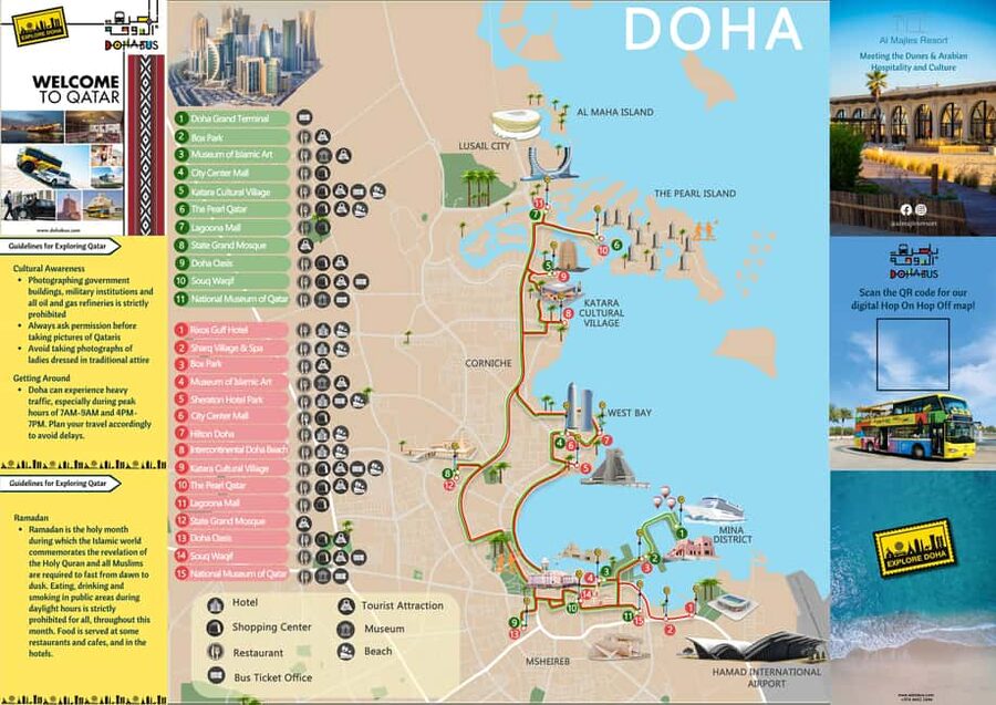 Doha: 24-Hour Hop-On Hop-Off Bus Ticket with Audio Guide - The Pearl Qatar and Doha’s modern face