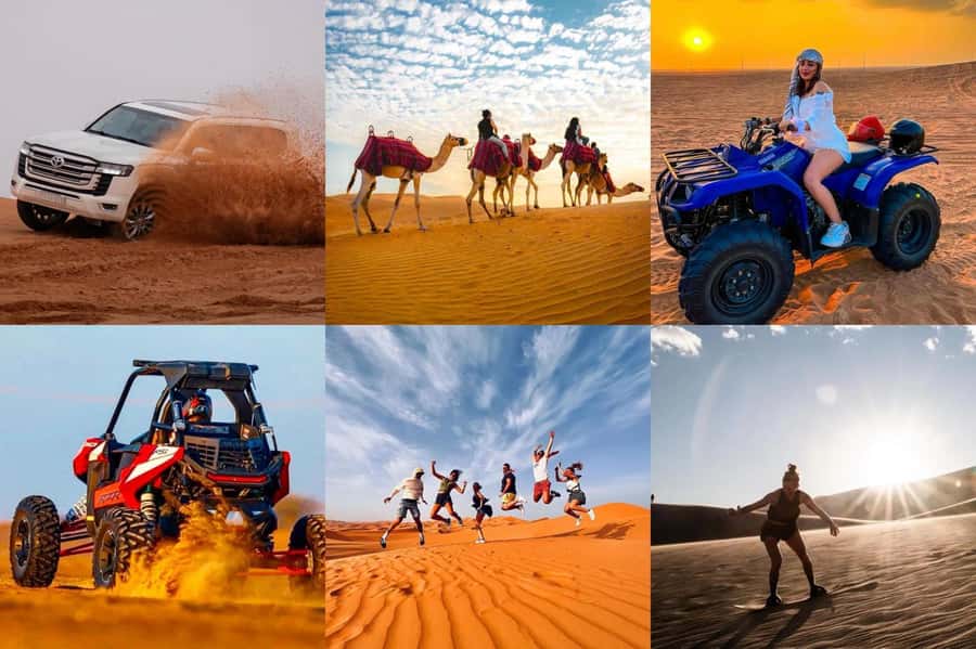 Doha: ATV Quad, Buggy Dune Bashing,Camel Ride & Sandboarding - Sandline Dunes and the optional motor rides