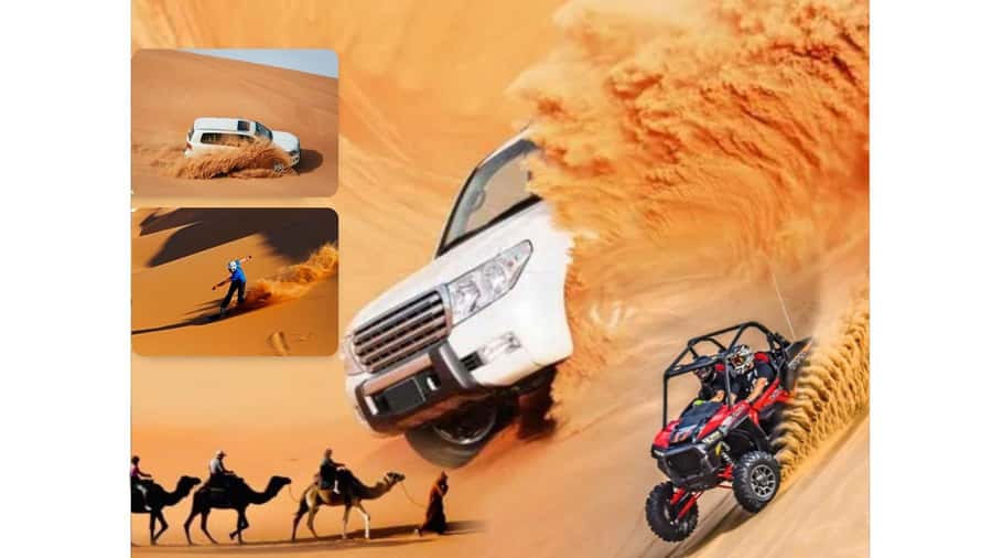 Doha: Budget Friendly Desert Safari,CamelRide & Sandboarding - Sandboarding on the sloping dunes