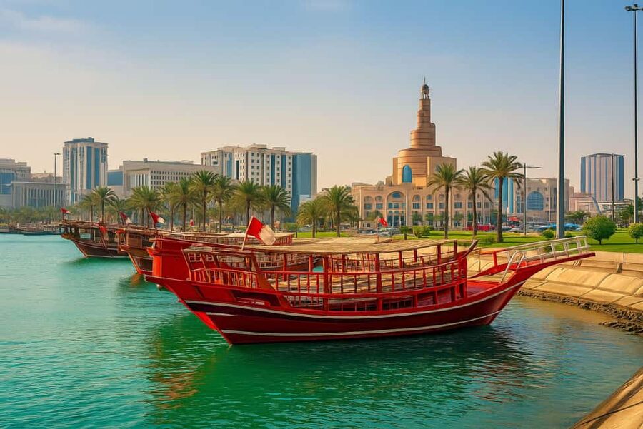Doha City Tour & Dhow Boat Ride with Pickup-Dropoff - West Bay, a short drive through modern Doha