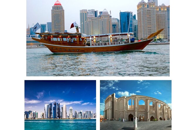 Doha City Tour With Traditional Dhow Cruise - Doha after dark, with the city laid out for you