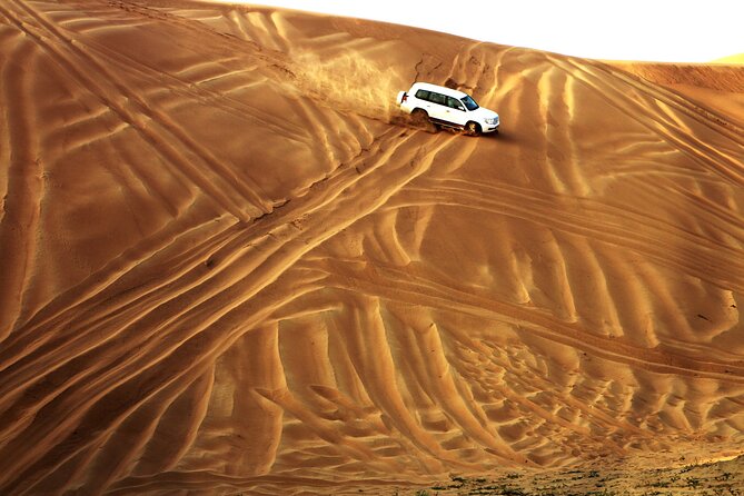 Doha Desert Safari Dune Bashing Camel Ride Sandboarding - Sandboarding turns the dunes into a playground
