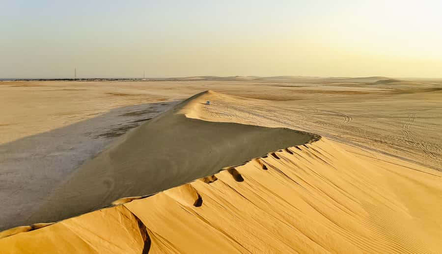 Doha: Desert Safari Dune Bashing, Sandboarding, & Camel Ride - Tea, camels, and a short taste of camp life