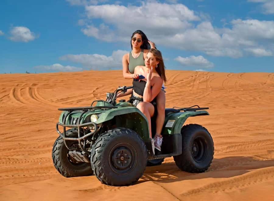 Doha: Desert Safari, Quad Bike, Camel Ride & Inland Sea Tour - Dune bashing toward the Inland Sea