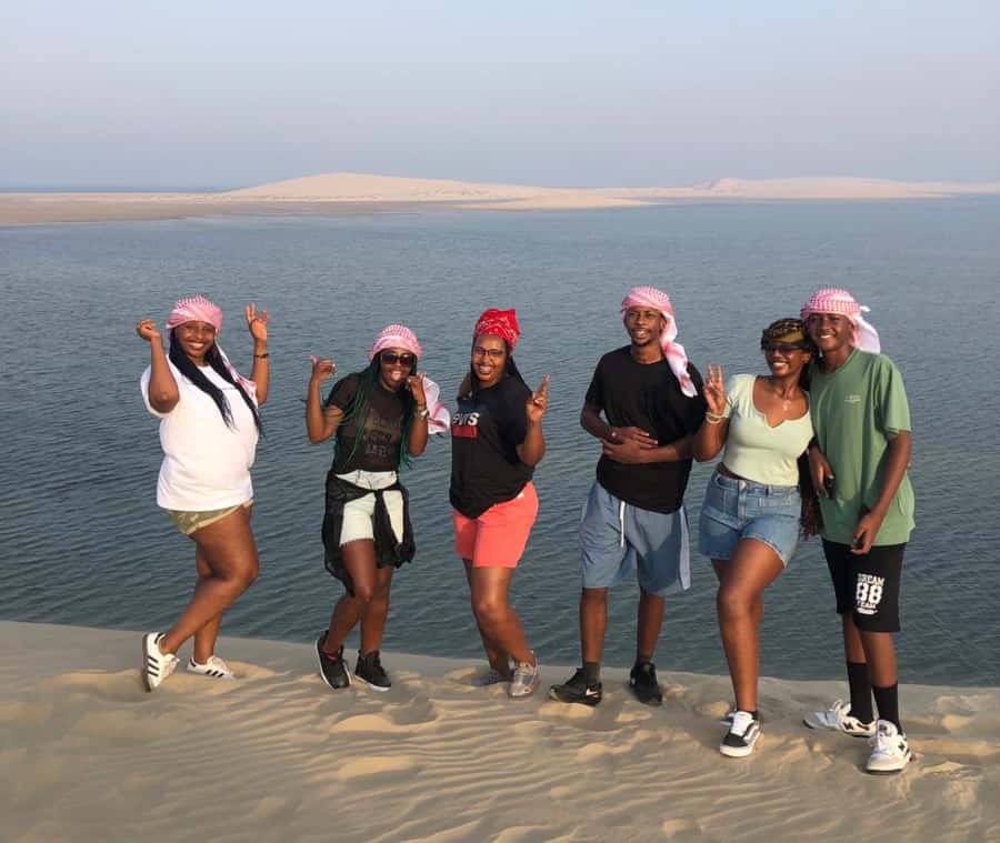"Doha Desert Safari with all activities" - The road from Doha to the dunes