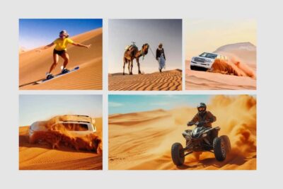 DesertSafari with Quad Bike, Camel Ride & Sandboarding