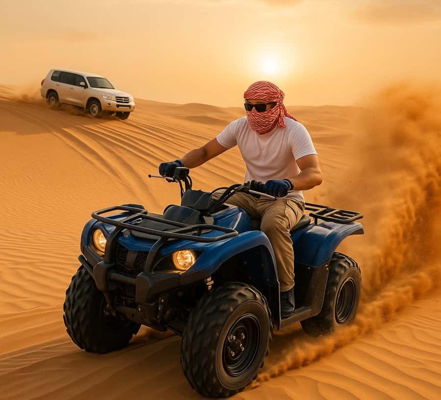 Doha: Half Day Desert Safari, Dune Bashing, Camel Ride - Dune bashing around Ash Shaqra’