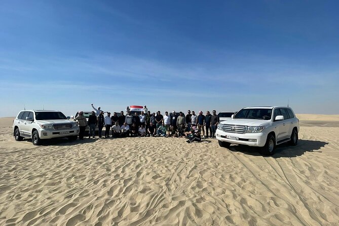 Doha Half Day Desert Safari Dune Bashing Camel Ride Sandboarding - The sunset stop on the return