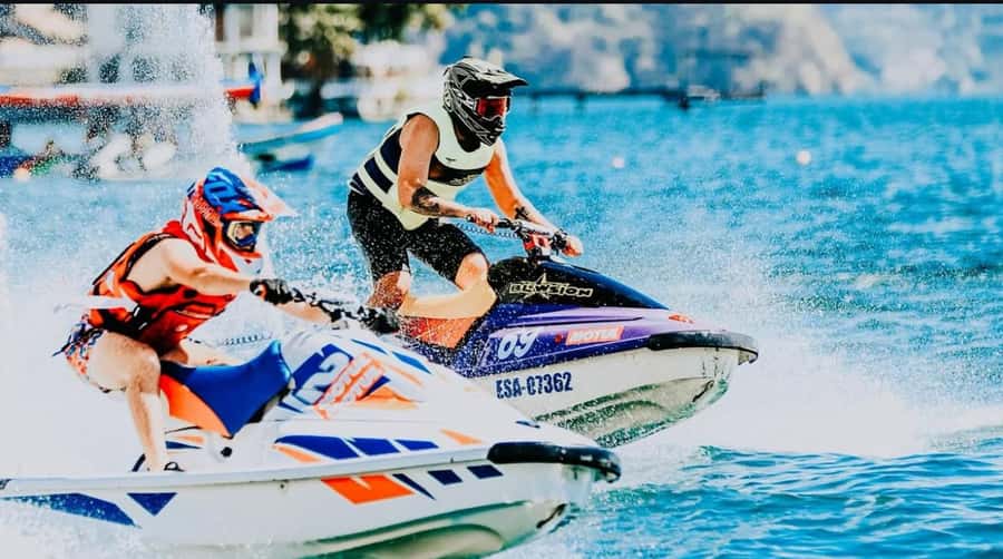 Doha Jet Ski Adventure – Ride the Arabian Waves - Jet skiing with Doha in your rear-view mirror