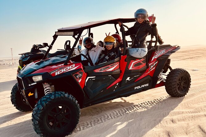 Doha: Luxury Desert Safari, Quad Bike & Sandboarding - Tea, camels, and a short stop at Sealine Beach