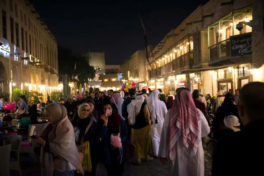Doha: Night City Lights Tour with Arabian Dhow Cruise - Souq Waqif, the evening centerpiece