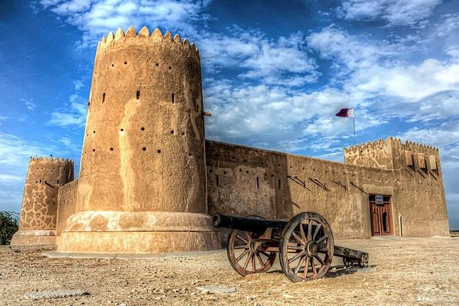 Doha North Tour Zubara Fort Jumail Village Purple Island - Jumail Village, stone houses by the coast