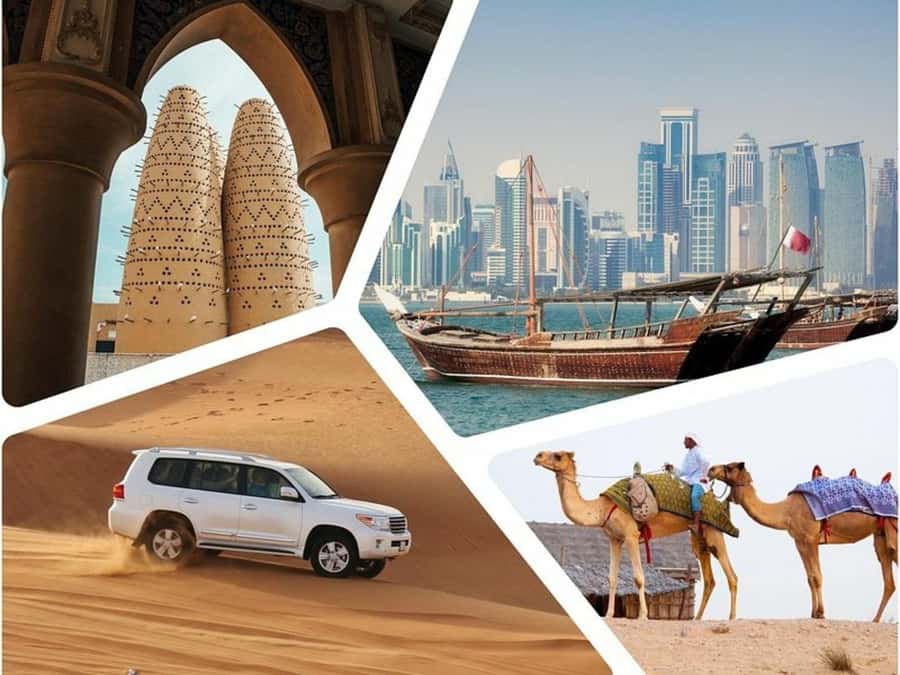 Doha: Private Combo City Tour with Desert Safari - One day from Doha streets to the Inland Sea