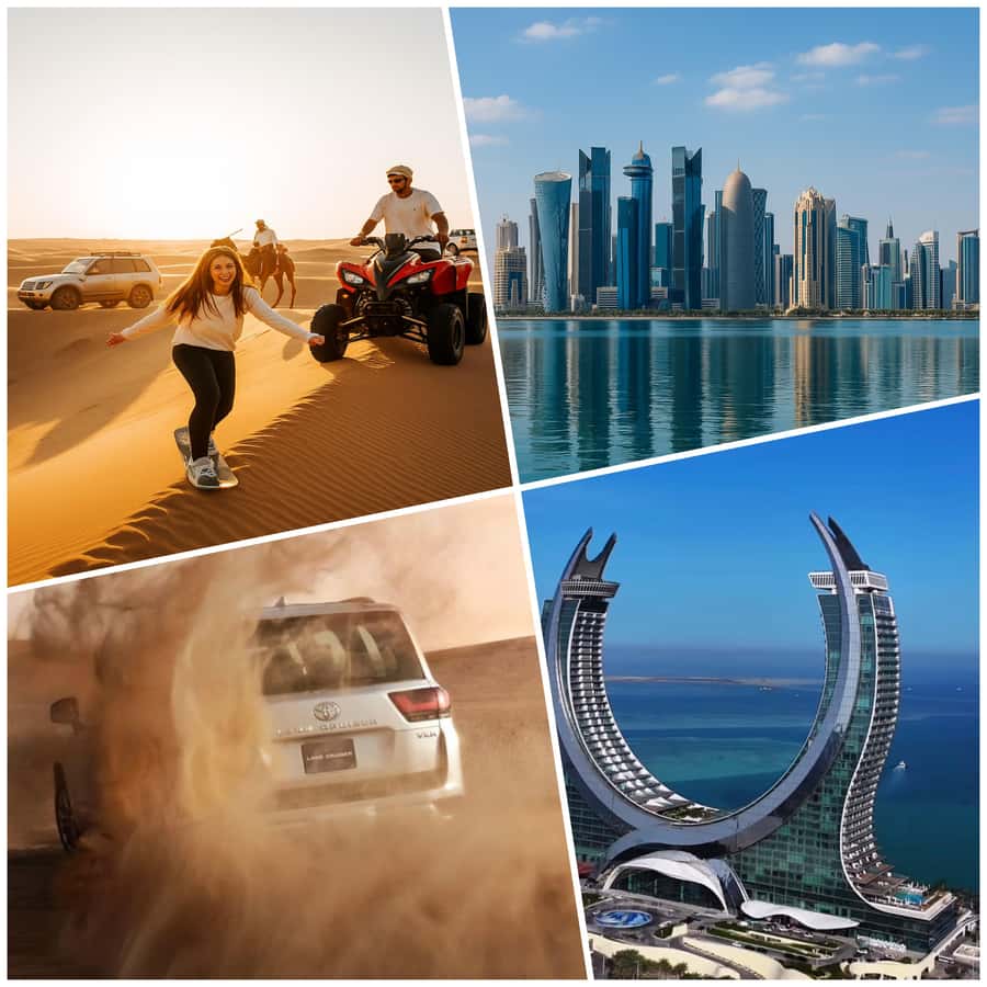 Doha: Private Combo City Tour with Desert Safari - The Corniche and old Dhow Harbor