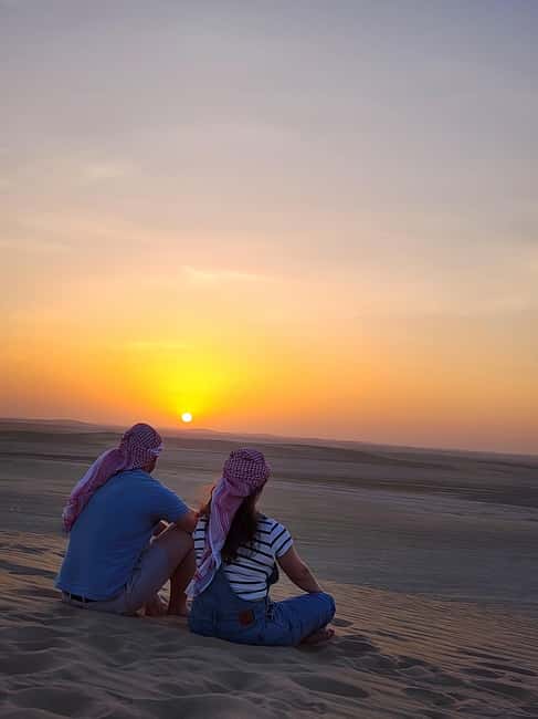 Doha Qatar : sealine adventure Camel Ride sandboard Sunset - Practical preparation for four hours in the sand