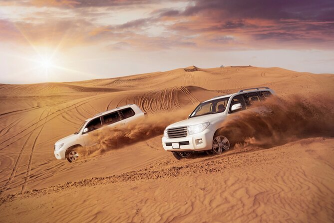 Doha Sharing Desert Safari with Dune Bashing and Sand Boarding - Sealine Beach: tea, photos, and tire pressure