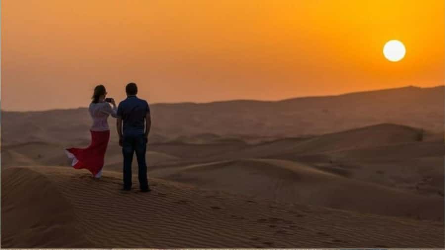 Doha :Sunrise/ Sunset Desert Safari CamelRide & Sandboarding - Why the Inland Sea makes this desert trip special