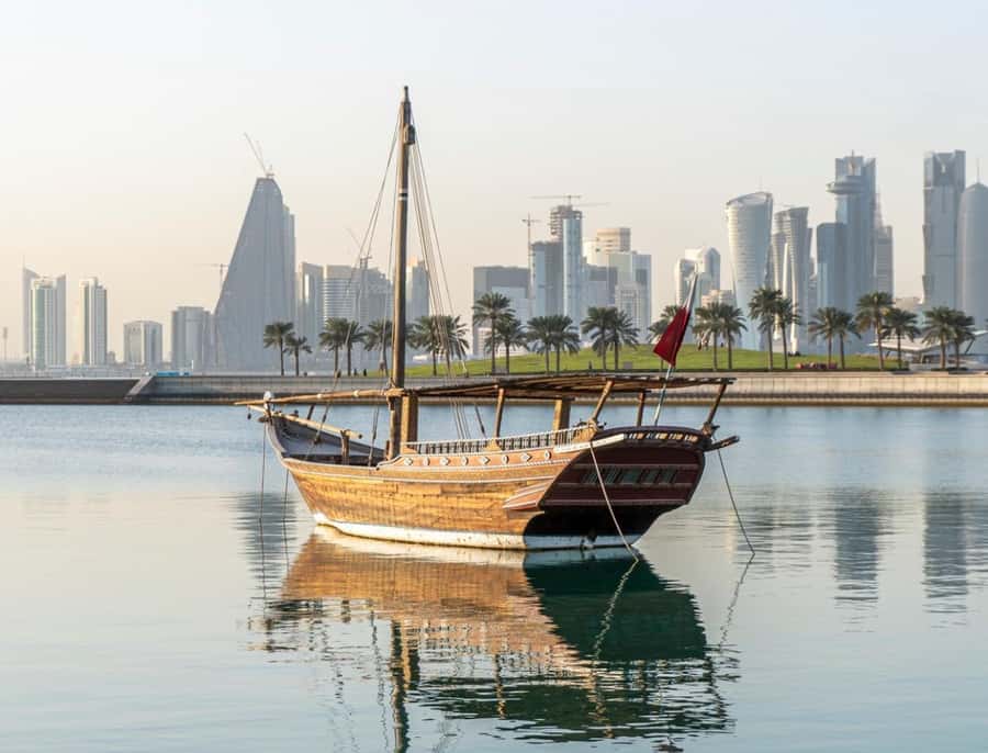 Doha: Sunset Experience, Traditional Dhow Cruise with Dinner - Sunset, skyline, and city lights