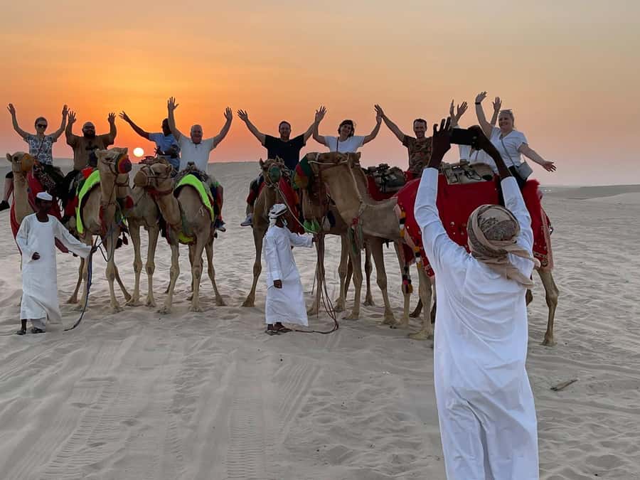 Doha: Sunset Safari, Dune Bashing, Sandboarding & Camel Ride - Key points at a glance