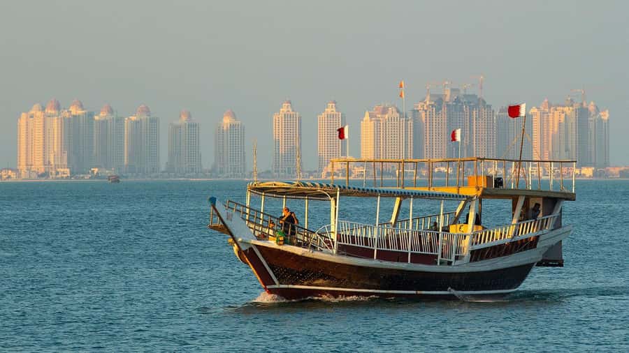 Doha: Traditional Dhow boat ride at Corniche.. - The Corniche from the Arabian Gulf
