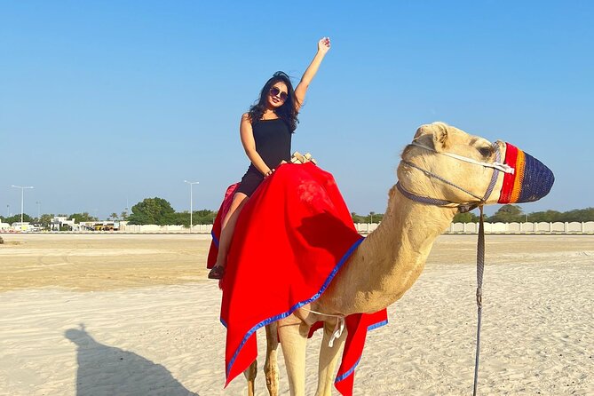 Half Day Night and Morning Desert Safari Camel and Sand Boarding - Sealine Beach, camels, and tire changes