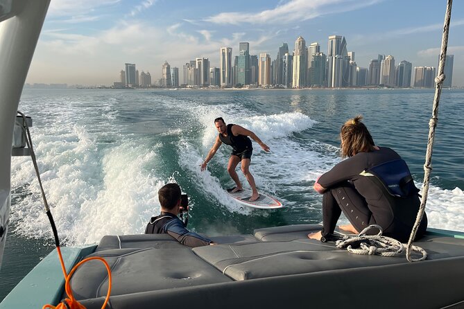 Private Wakesurfing or Wakeboarding along Doha's skyline - A private water session beside Doha’s skyline