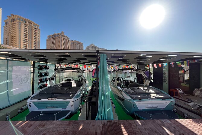 Private Wakesurfing or Wakeboarding along Doha's skyline - What the private format is worth at $239
