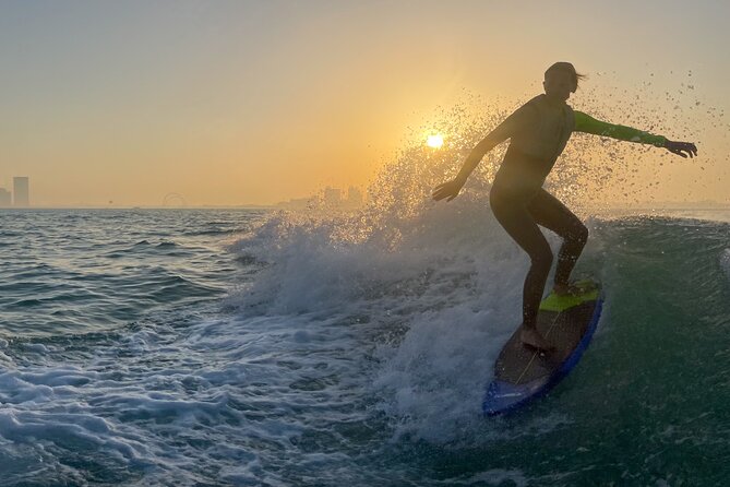 Private Wakesurfing or Wakeboarding along Doha's skyline - The five-minute boat ride to the surf spot