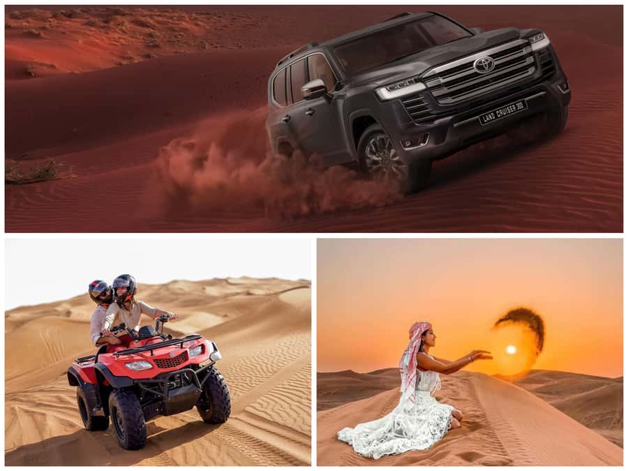 Qatar: Desert Safari, Camel Ride, Inland sea, Sandboarding - Optional quad biking: extra speed with extra responsibility