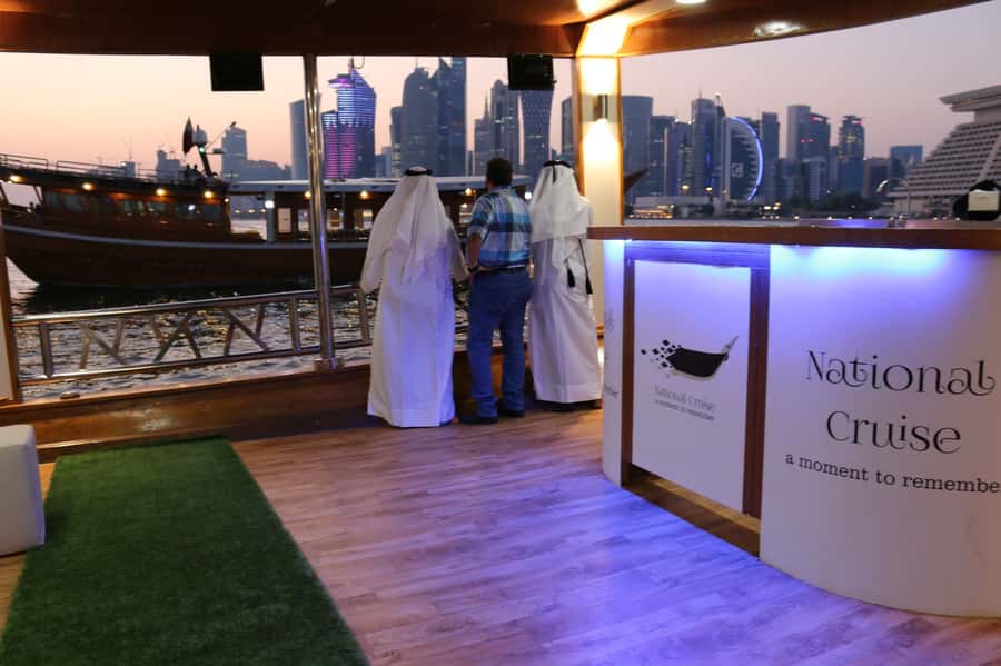 Qatar: Doha Sightseeing Cruise Onboard an Arabic Dhow Boat - Pearl Qatar, Safliya Island, and the city lights