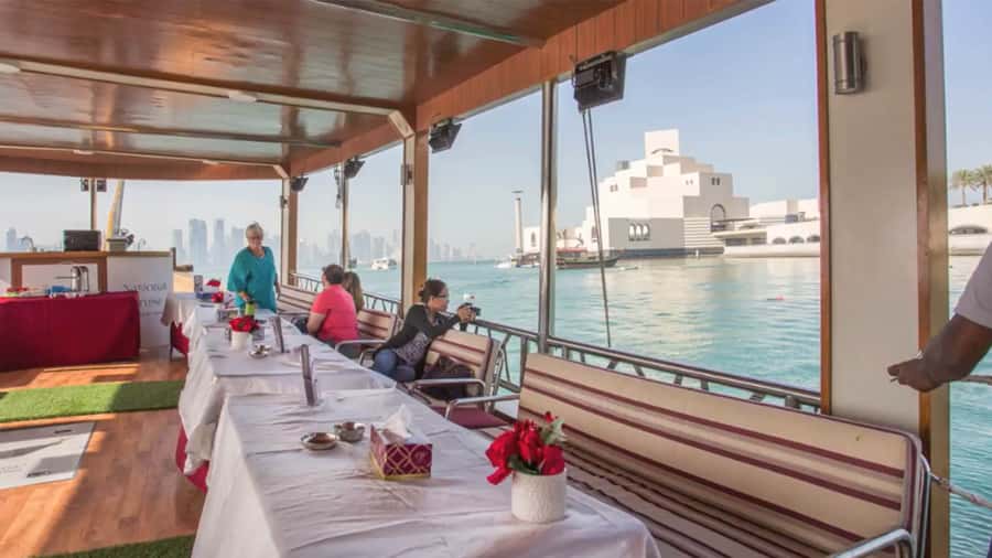 Qatar: Doha Sightseeing Cruise Onboard an Arabic Dhow Boat - Finding the green National Cruise office