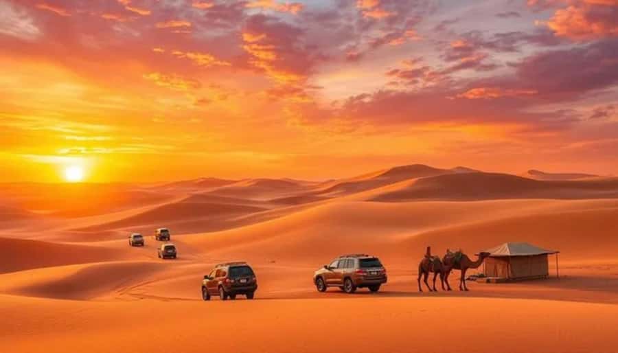 Qatar: Sunset Desert Safari with Camel Ride & Sandboarding - Dune bashing near the Inland Sea