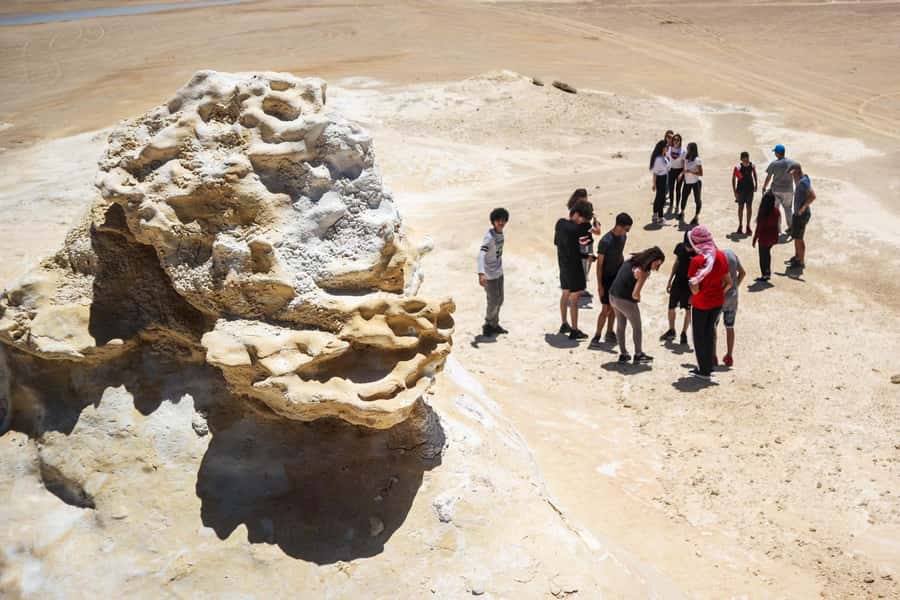 Qatar West Coast: Mushroom Rock & Camel Racing Experience - Walking through Richard Serra’s East West/West East