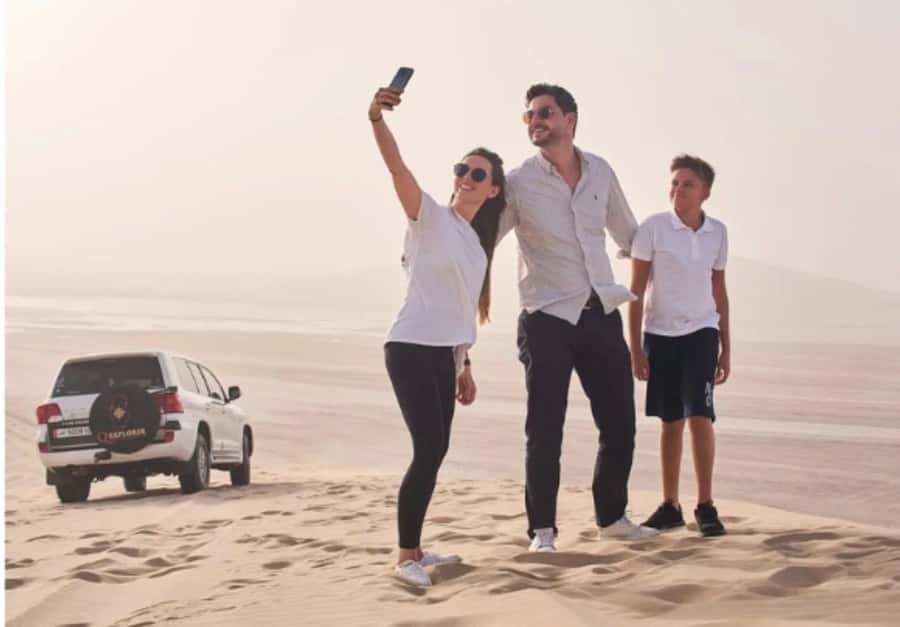Relax Inland Sea Tour, Desert Safari, Camel Ride, SandBoard - The Land Cruiser turns the dunes into a roller coaster