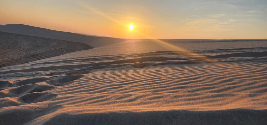 Sunrise or Sunset desert Safari with Sandboarding in Qatar - Sandboarding adds time outside the vehicle