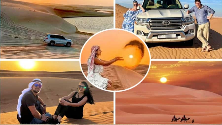 Sunrise/Sunset DuneBashing,CamelRide InlandSea &Sandboarding - Sandboarding for an easy burst of fun