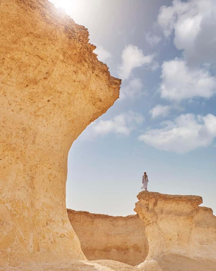 West Qatar tour to Richard Sierra sculpture,Umbrella Rock - Zekreet’s fort ruins add a historical pause